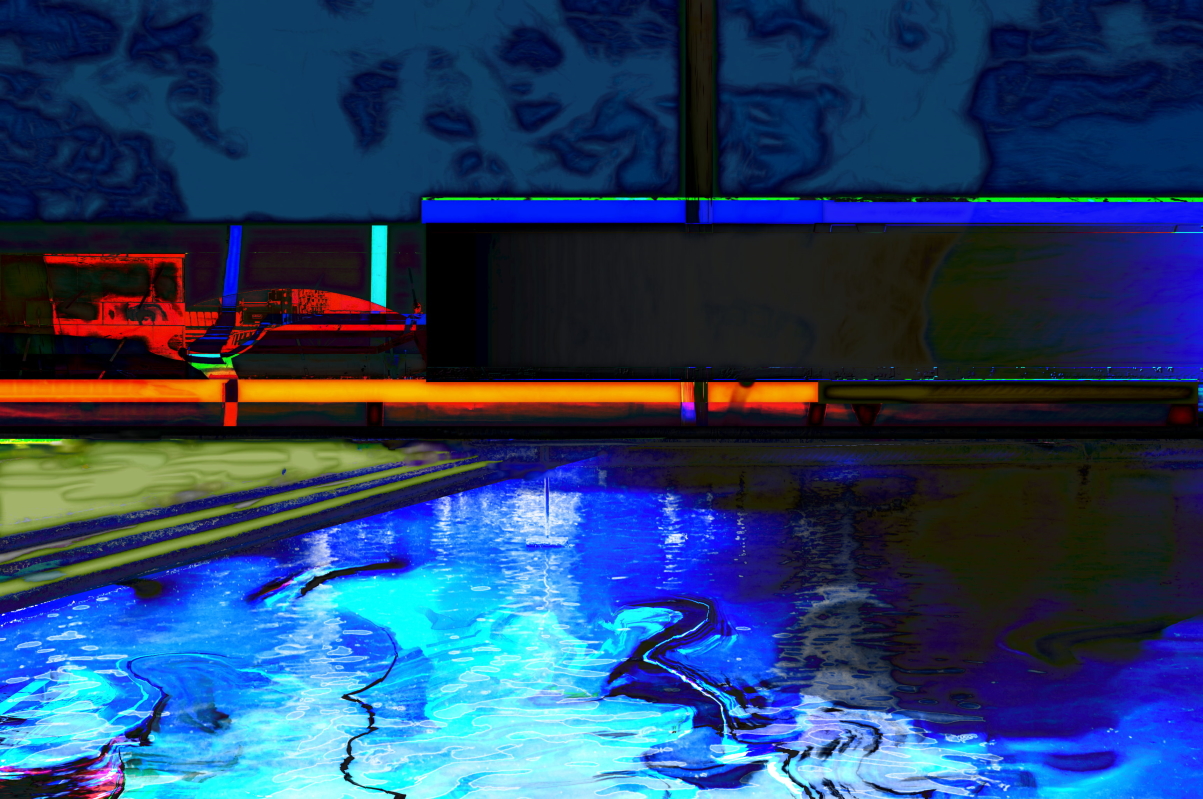 Goedart Palm Pool at Night (Tribute to David Hockney)