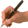Historische Hand-mit-Feder-Grafik