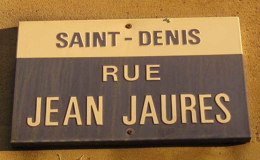 Straßenschild Rue Jean Jaurès in Saint-Denis