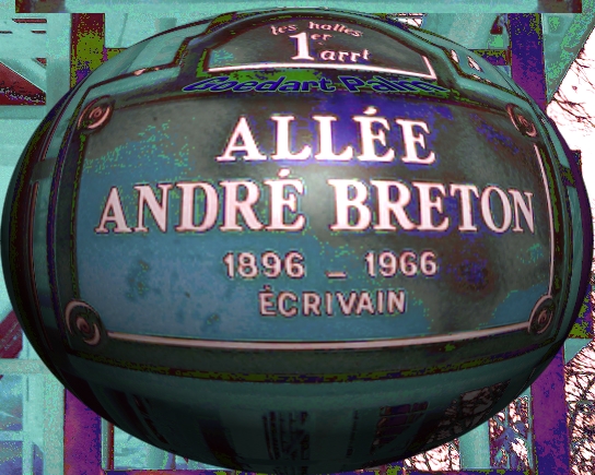Historisch bearbeitetes Pariser Straßenschild Allée André Breton