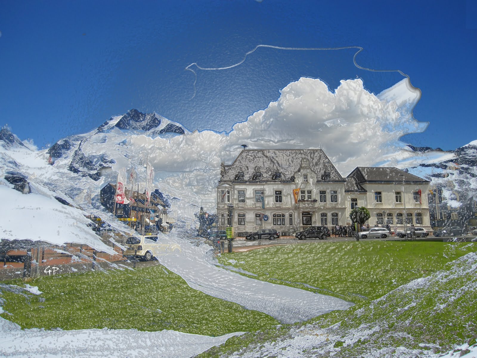 Duisdorf als verschneite Bergfantasie von Goedart Palm