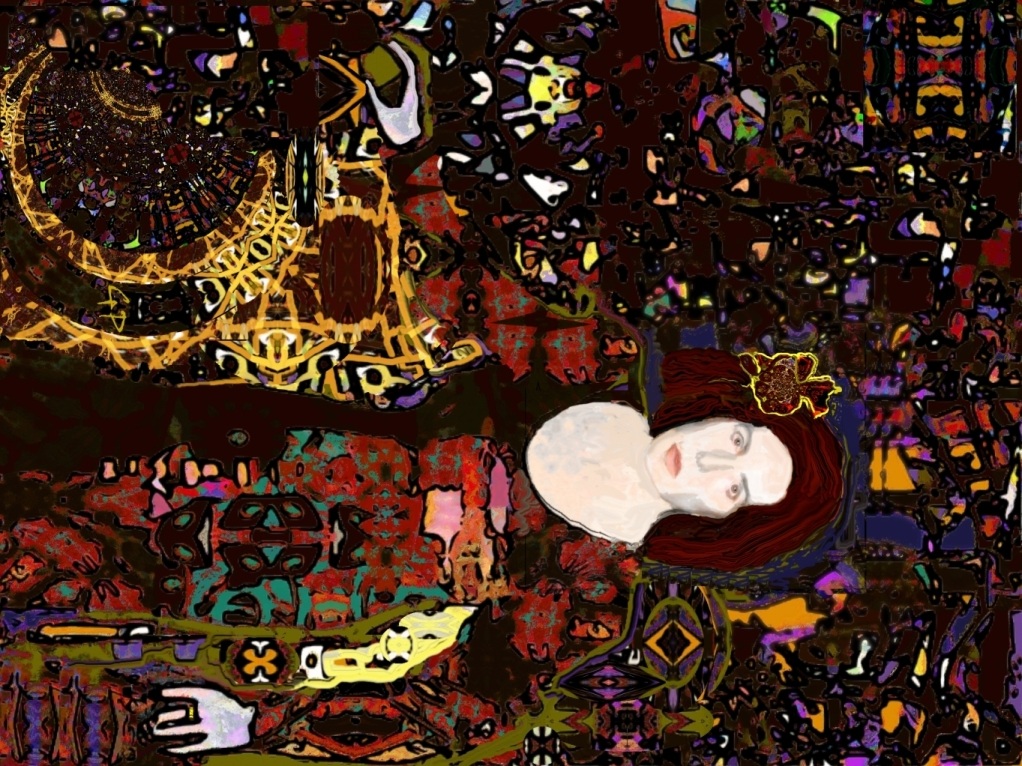 Porträtstudie, Paraphrase Gustav Klimt 2012